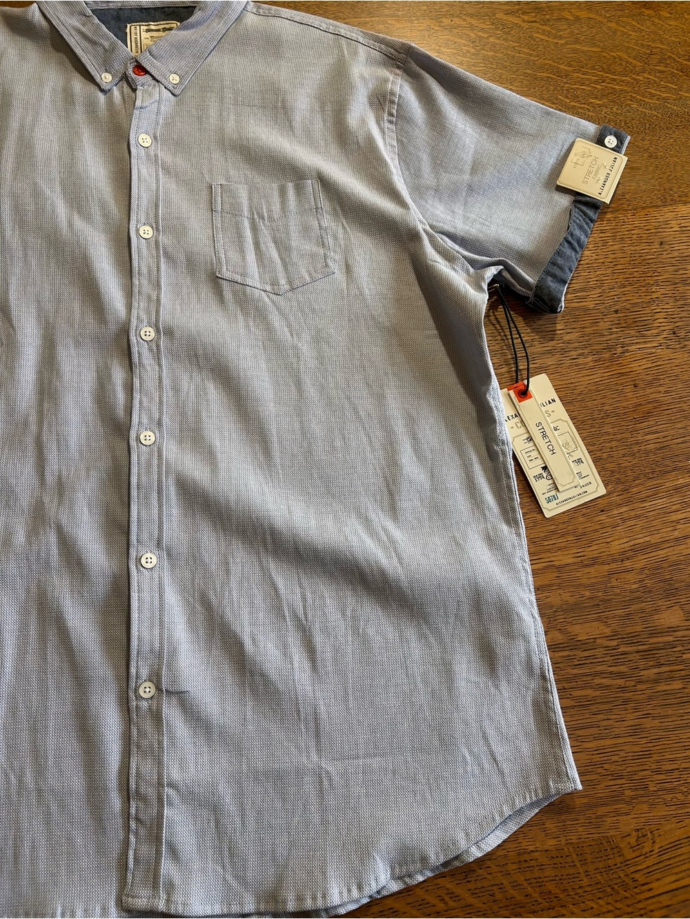 Alexander Julian Light Blue Short-Sleeve Button-Up Shirt NWT - Picture 3 of 10